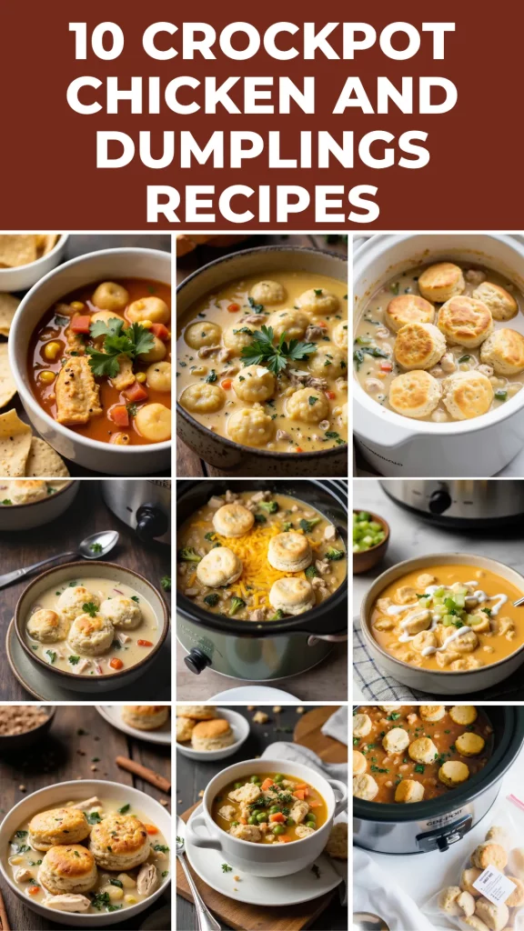 Need a dinner that cooks itself? These slow cooker chicken and dumpling recipes are creamy, hearty, and perfect for busy families. Just dump, set, and forget it — comfort food done right!