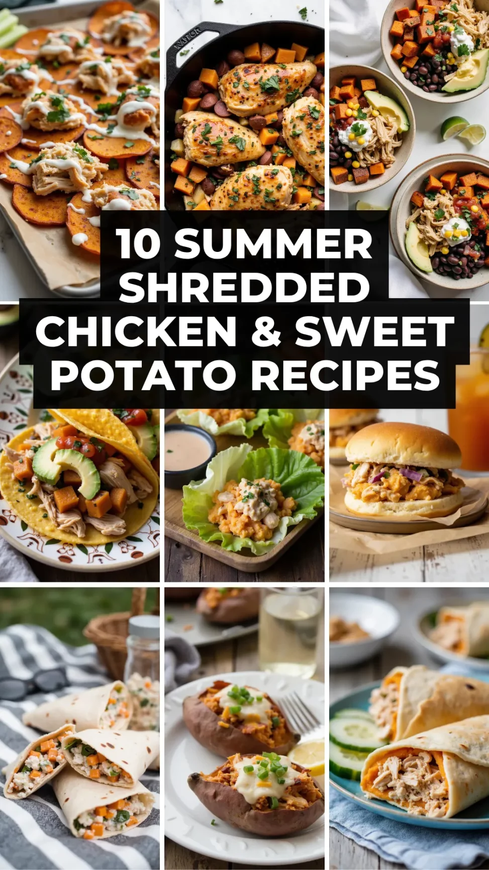 From tacos to bowls to stuffed potatoes, these 10 shredded chicken and sweet potato recipes are your summer dinner solution! Quick, satisfying, and built for real-life weeknights.