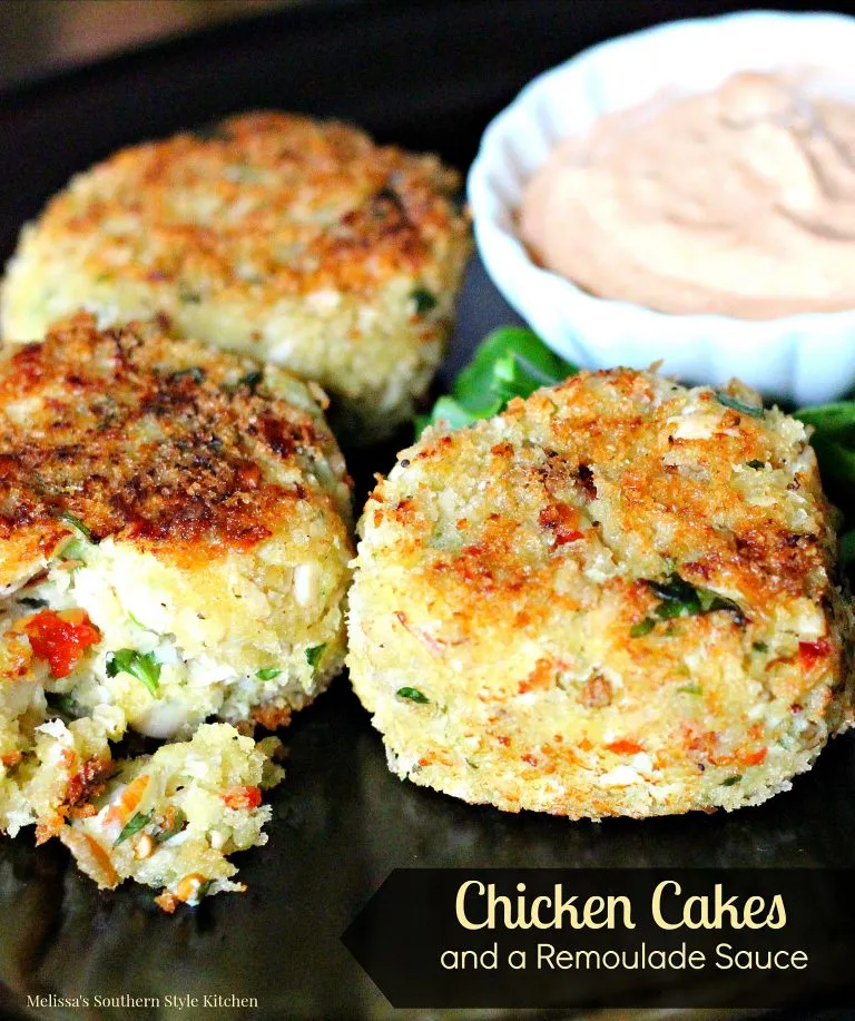 These chicken cakes are a budget-friendly twist on classic crab cakes, using canned chicken instead. Packed with sweet bell peppers, garlic, and green onions, they’re full of flavor without being fussy. Finished with a crispy panko coating and served with a simple remoulade sauce, they make an easy, family-pleasing dinner that feels a little special.