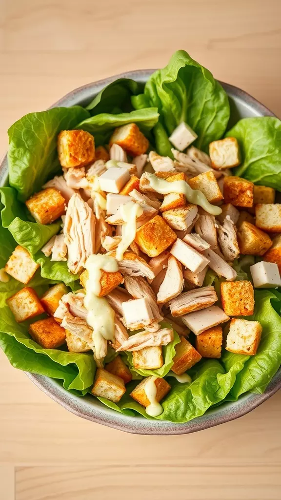 This Chicken Caesar Salad is a vibrant medley of textures and flavors. The crisp romaine provides a refreshing crunch, while the tender chicken adds heartiness. The creamy Caesar dressing ties everything together with a rich, savory flavor, making this salad a satisfying option for any meal.