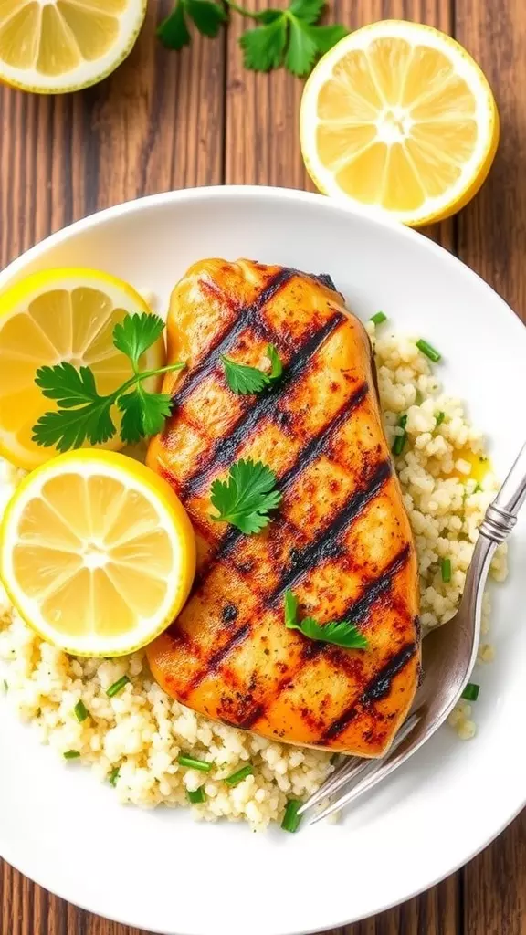 This dish brings together tender, zesty lemon-herb marinated chicken, grilled to perfection, and fluffy quinoa that soaks up all those incredible flavors. The result? A hearty, well-rounded meal that’s as nutritious as it is delicious. Perfect for when you want something fresh, satisfying, and full of flavor! 🍋🥗✨