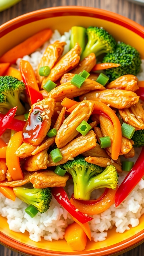 This Honey Garlic Chicken Stir-Fry offers a burst of flavor with each bite. The chicken is tender and juicy, paired with crisp vegetables, all enveloped in a luscious sauce that’s both sweet and savory.