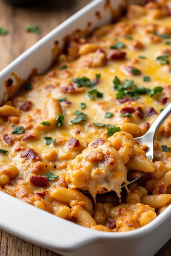 🍝 Meals With BBQ Chicken can’t get easier than this hearty, cheesy BBQ chicken pasta bake—everyone will ask for seconds!