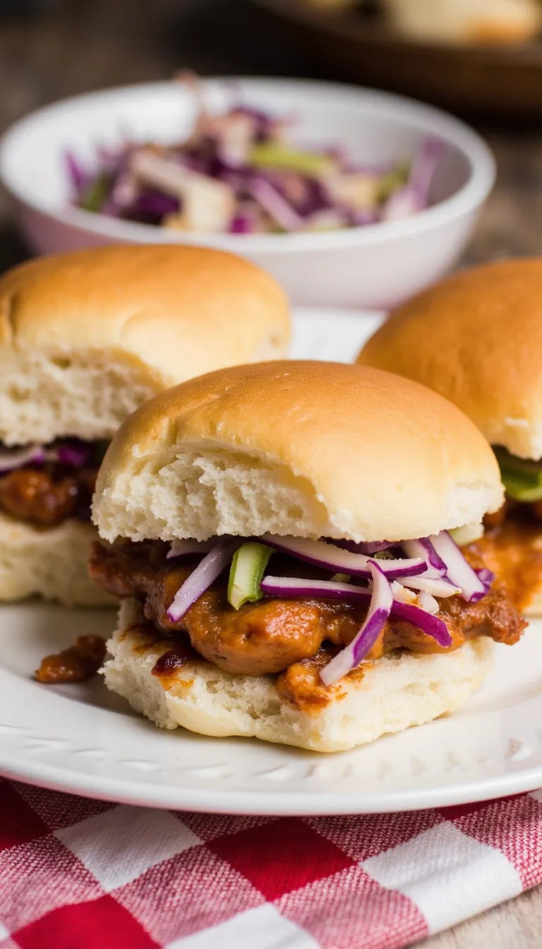 Easy BBQ Chicken Sliders — quick, kid-friendly dinner with tangy slaw and soft buns. Perfect for summer nights!