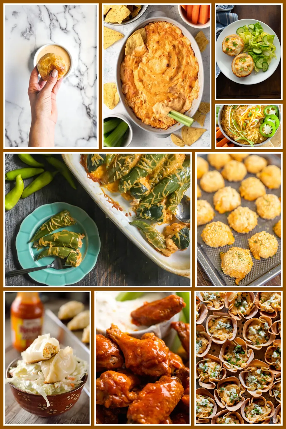 From wings and crostini to cheesy dips and puff pastry bites — these buffalo chicken appetizers fly off the platter fast! 🔥🍗 #buffalochickenappetizers #partyfoodideas #easyappetizers #spicyrecipes #gamedayfood