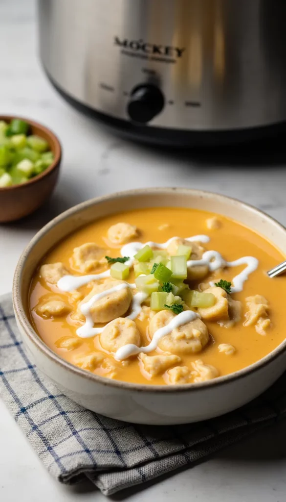 Spicy, creamy, and packed with flavor! This Crockpot Buffalo Ranch Chicken and Dumplings recipe brings a fun, zesty twist to your weeknight dinner rotation.