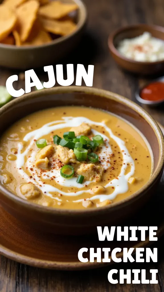 This Cajun white chicken chili adds a fiery twist to the classic creamy comfort bowl. With a smoky spice blend, tender chicken, and creamy beans, it’s the perfect mashup of Southern kick and chili coziness.