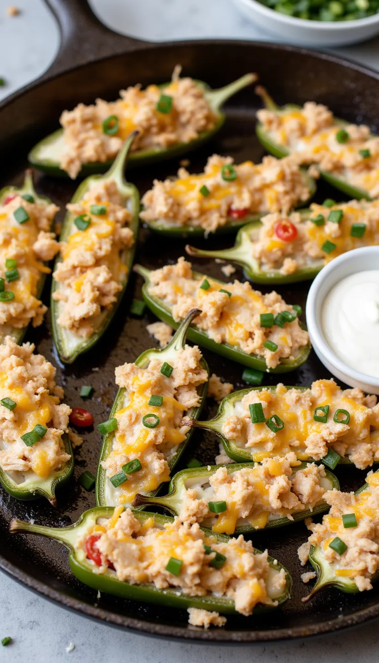 These Cheesy Chicken Jalapeño Poppers bring serious flavor to your 4th of July spread. Shredded chicken, melted cheese, and a little heat — perfect bite-sized appetizers!