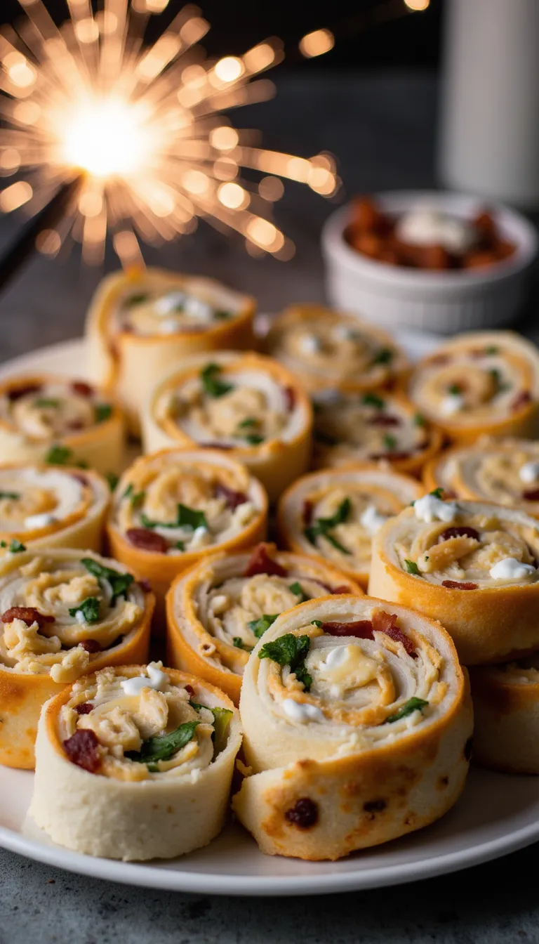 These Chicken Bacon Ranch Pinwheels are make-ahead 4th of July appetizers packed with flavor. Creamy, cheesy, and loaded with shredded chicken — a total crowd-pleaser!