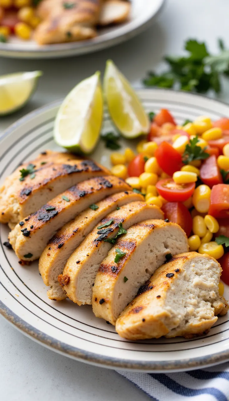 Bright and zesty! This Chili Lime Chicken with Corn Salad is a fresh summer dinner idea full of bold flavor and color.