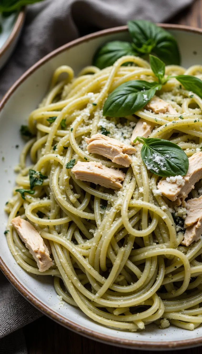 Creamy Chicken Pesto Pasta is a fast and flavorful summer dinner made with pantry staples — ready in under 30 minutes and packed with kid-approved goodness.