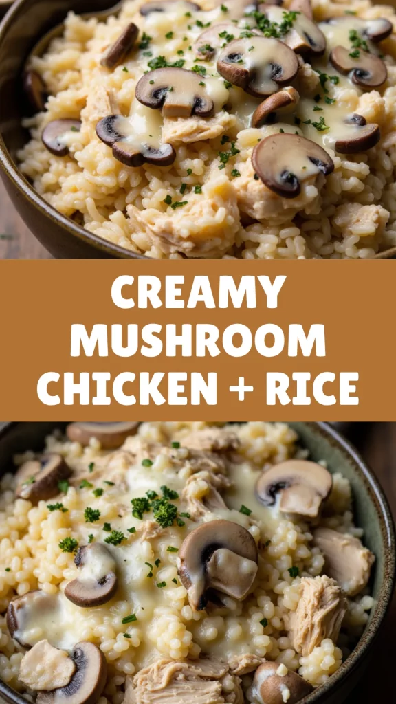 Comforting and rich, this mushroom-packed crockpot chicken and rice is a slow-cooked dream for cozy nights.