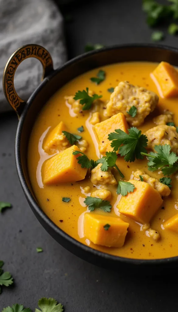 This crockpot chicken and sweet potato curry is packed with warm fall flavors.