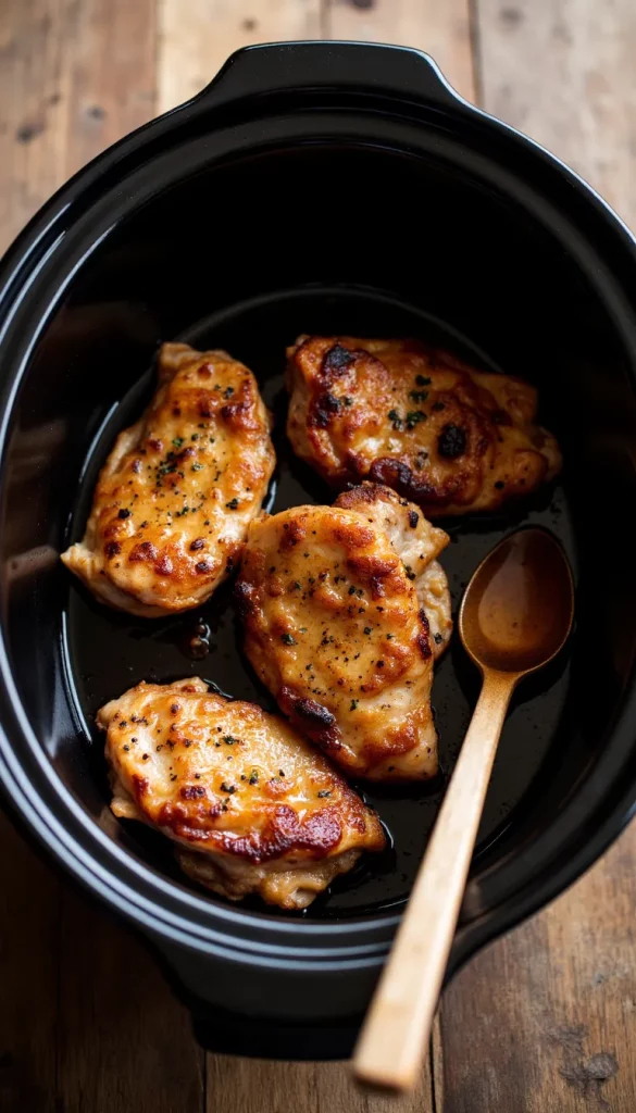 This sweet and savory crockpot honey garlic chicken is fall dinner made easy.