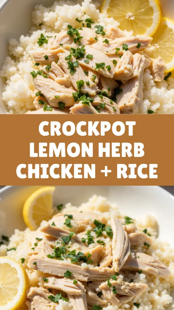 Bright and wholesome, this lemon herb version of crockpot chicken and rice is perfect for lighter cravings.
