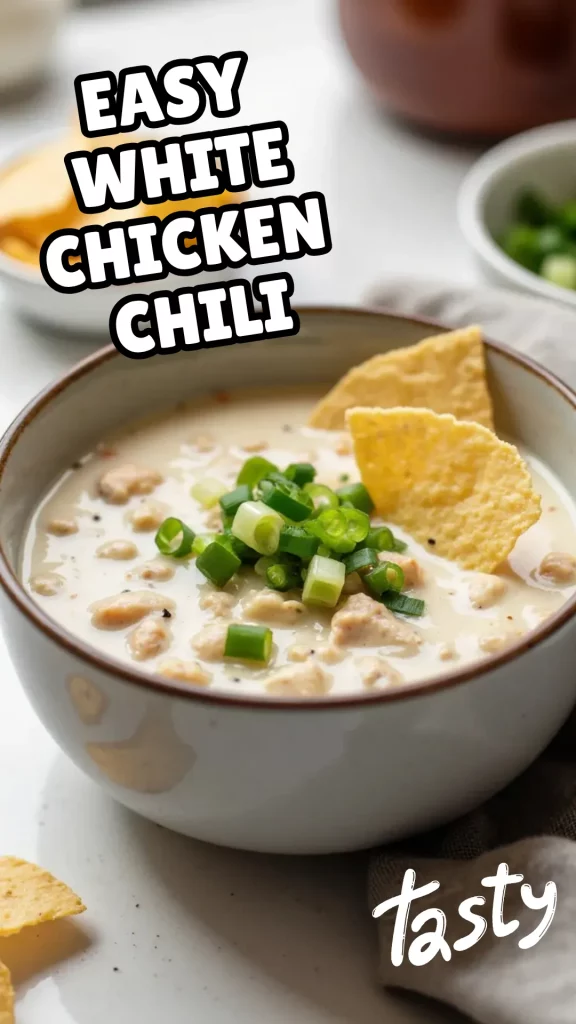 Fast, creamy, and full of flavor—this easy white chicken chili is a lifesaver on busy nights.