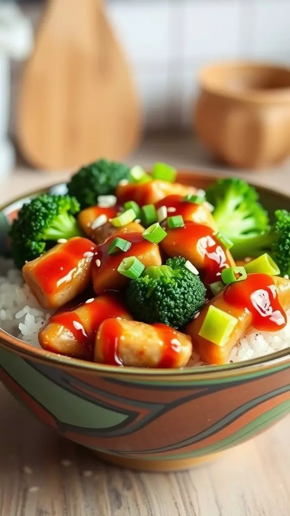 This teriyaki chicken bowl brings together tender chicken, crisp broccoli, and fluffy rice, all coated in a sweet and savory teriyaki sauce. It’s a quick and easy meal that’s perfect for busy weeknights and sure to be a hit with the whole family! 🍗🥦🍚✨