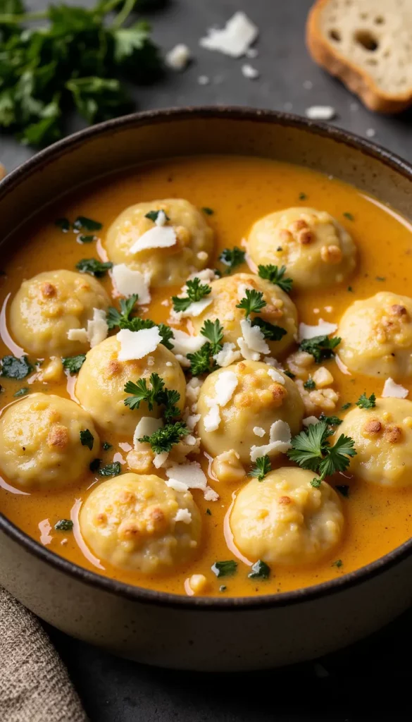 Garlic, cheese, and tender dumplings — this Crockpot Chicken and Dumplings recipe is everything cozy and delicious about Italian comfort food.