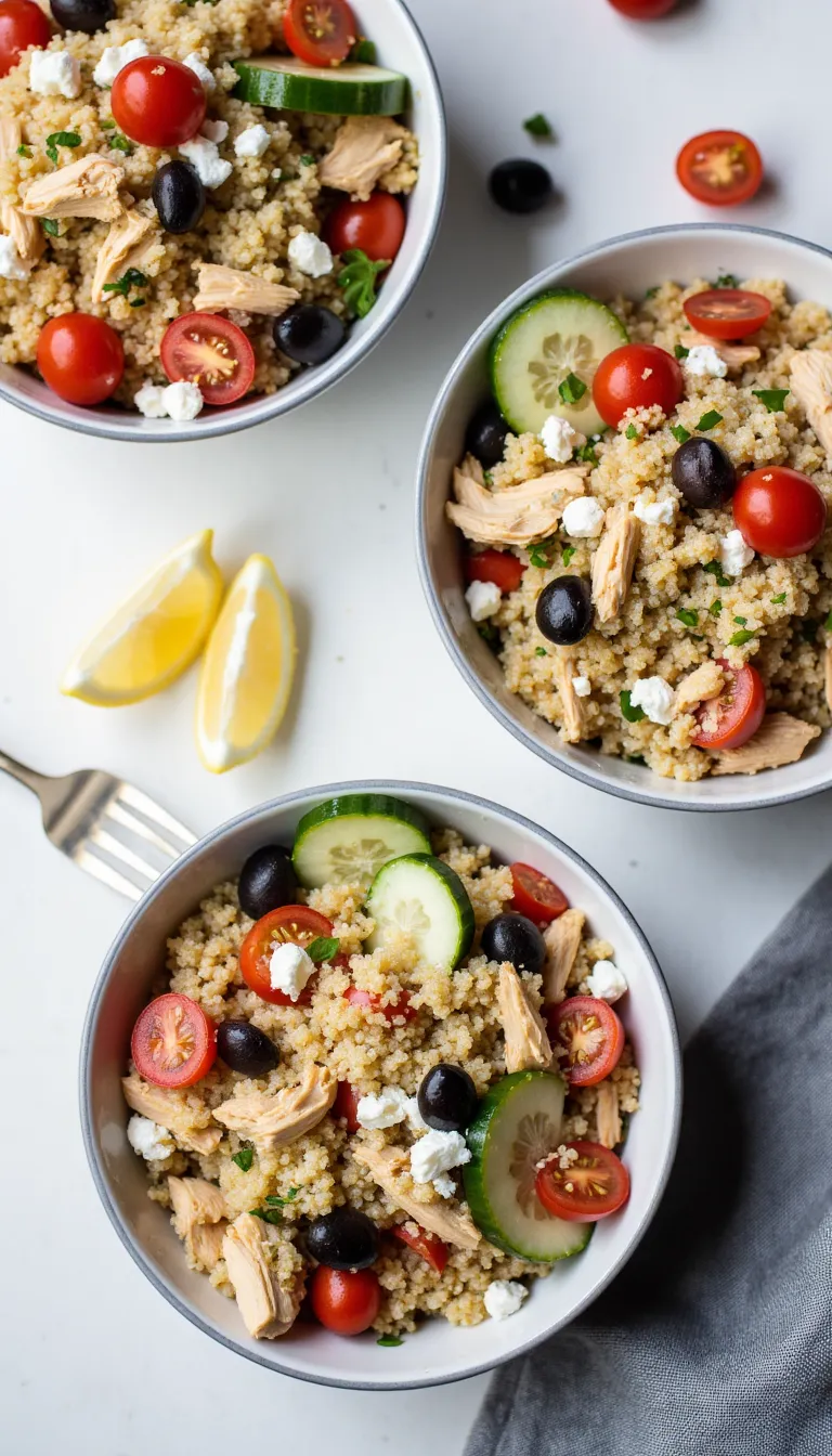 Healthy never tasted this good — Greek Chicken Quinoa Bowls are fresh, easy, and totally meal-prep friendly!