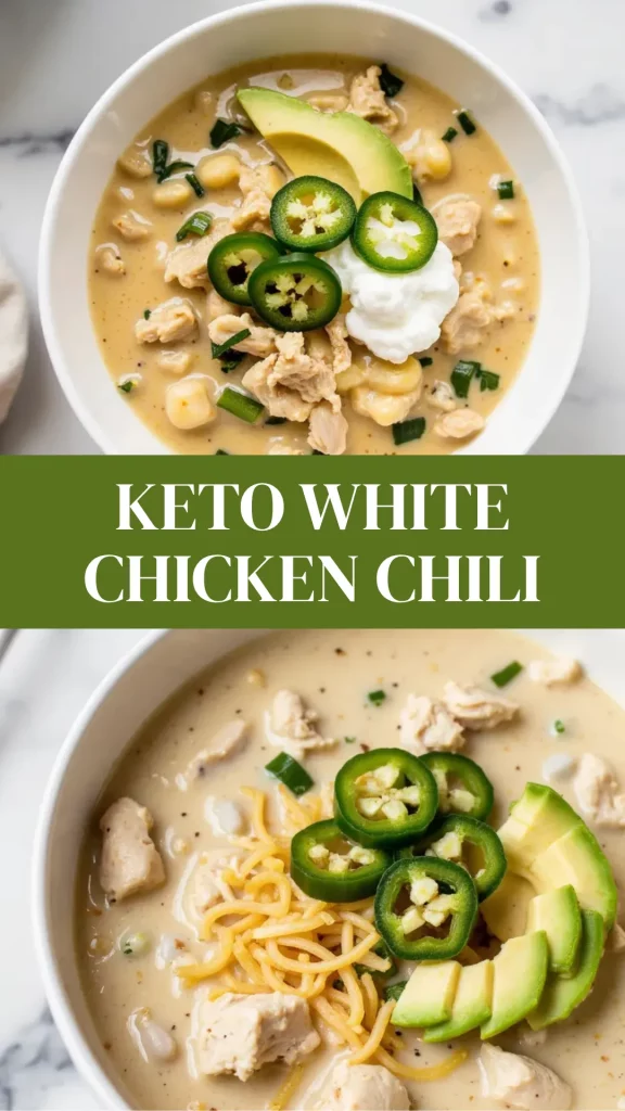 This keto white chicken chili is creamy, rich, and loaded with flavor—without the carbs. Made with shredded chicken, cream cheese, and a bold blend of spices, it's a low-carb dinner that doesn’t feel like a compromise.