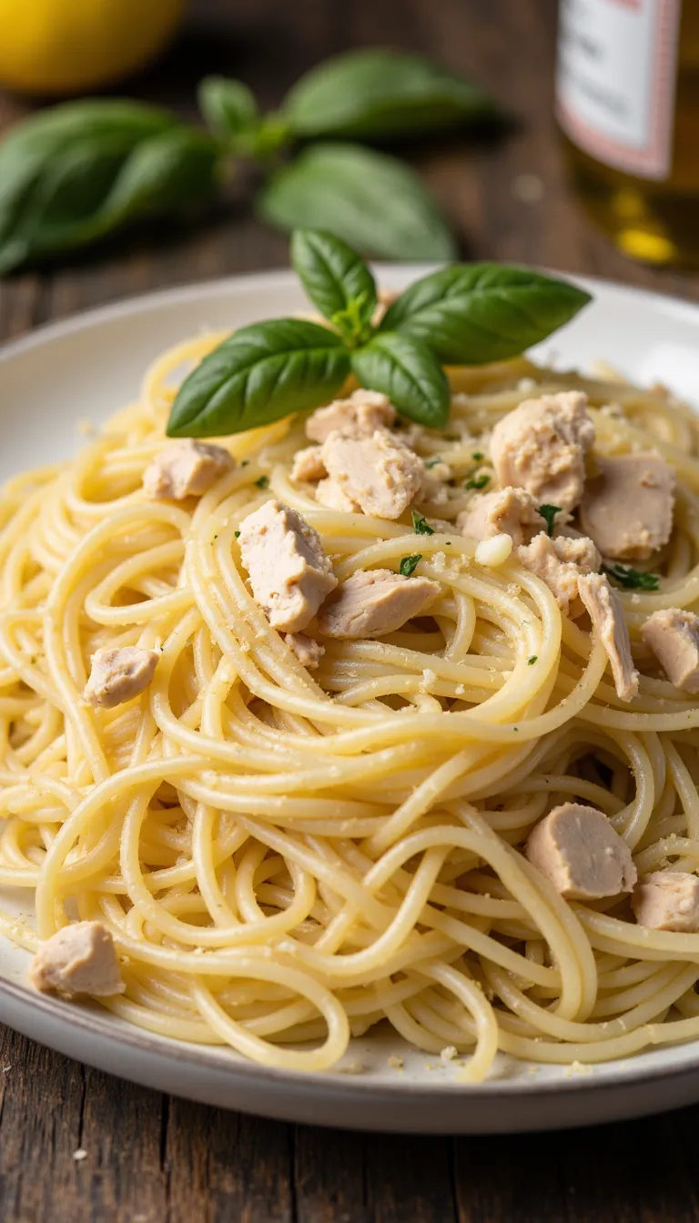 Bright and flavorful, this Lemon Garlic Chicken Spaghetti is an easy, budget-friendly way to use up shredded chicken for a fresh family dinner.