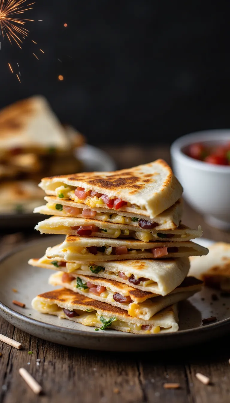 These Mini Chicken Quesadillas are a hit at every 4th of July party. Made with shredded chicken and melty cheese — they're perfect warm or cold!