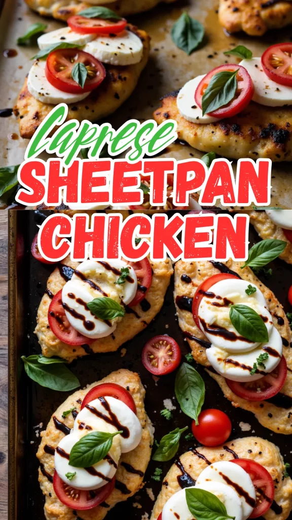 A one-pan dinner where chicken breasts roast to juicy perfection under layers of mozzarella, tomato, and basil with a balsamic finish. Easy and impressive!