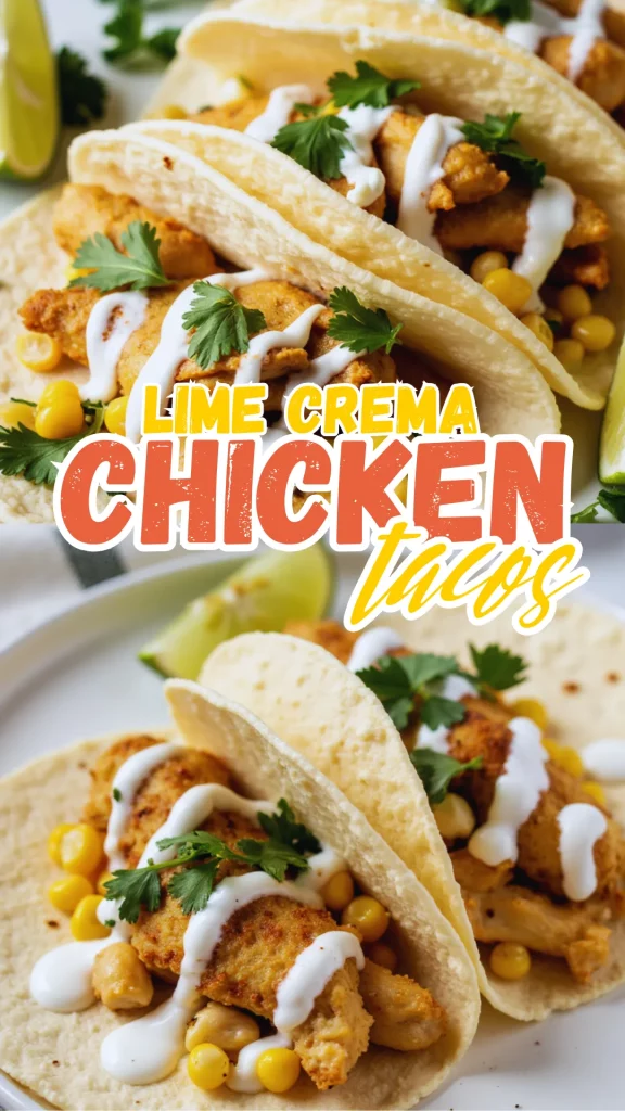 These tacos bring sweet corn, juicy chicken, and a zingy lime crema together in under 20 minutes. Fresh, fast, and totally craveable.