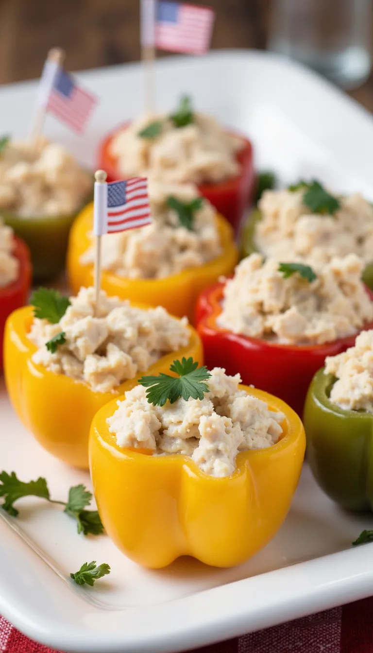 Make your 4th of July menu pop with these Shredded Chicken Stuffed Mini Peppers. A healthy, protein-packed appetizer that’s both pretty and practical!