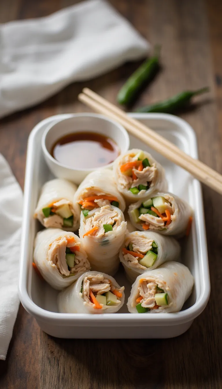 These Shredded Chicken Spring Rolls are fresh, crunchy, and great for warm-weather picnics. A healthy, packable way to enjoy chicken on the go!