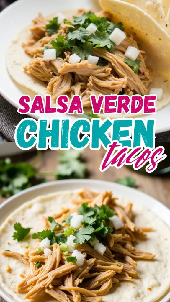 Toss 3 things in your slow cooker and come home to flavor-packed tacos 🌿🍋 #SlowCookerTacos #EasyDinner #SalsaVerde