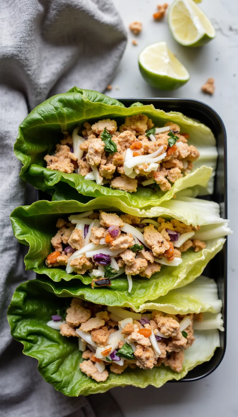 Sweet, tangy, and no fork required! These Sweet Chili Chicken Lettuce Wraps are a refreshing, no-cook shredded chicken picnic idea.