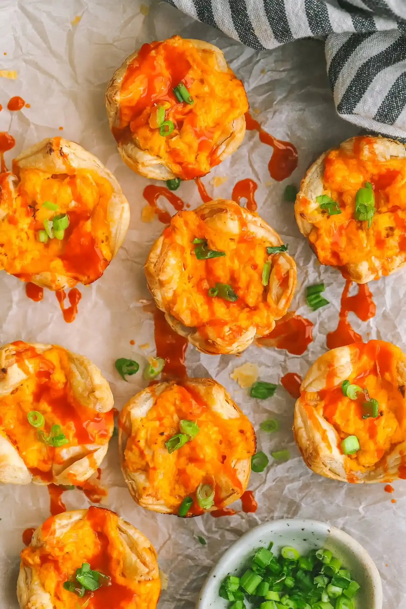 Easy Buffalo Chicken Puff Pastry Bites Appetizer
