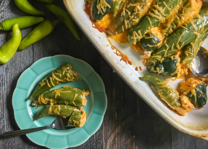 Buffalo Chicken Stuffed Chiles