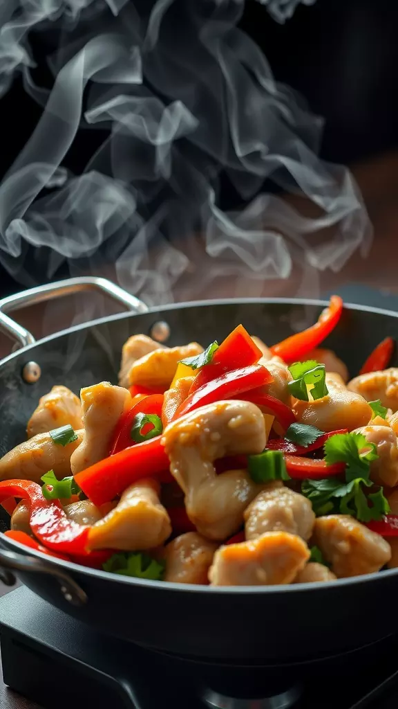 This chicken and vegetable stir-fry is a quick and tasty option for dinner. Just toss some rotisserie chicken with colorful bell peppers and fresh herbs for a dish that's packed with flavor. Perfect for busy weeknights, it’s easy to whip up and sure to satisfy everyone at the table.