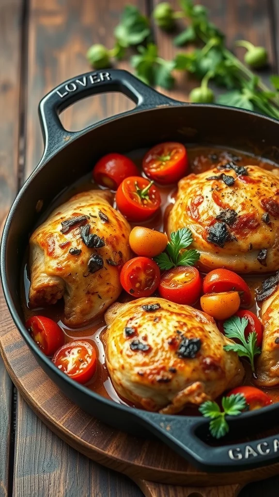 This Chicken Cacciatore is a perfect weeknight meal. It brings together tender rotisserie chicken, juicy tomatoes, and hearty vegetables for a tasty dish. Serve it with crusty bread to soak up all that delicious sauce!