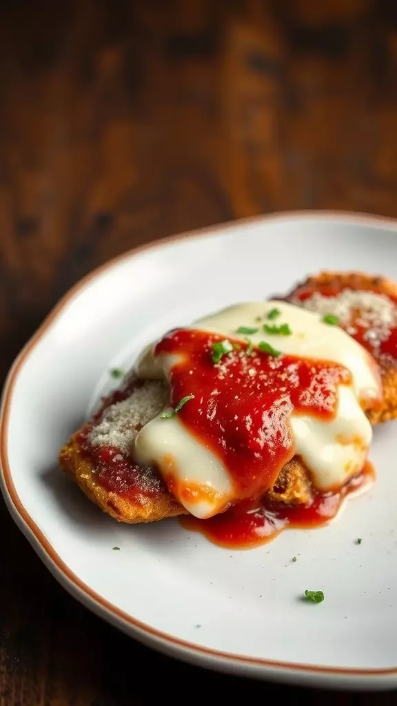 This Chicken Parmesan is a delicious way to enjoy rotisserie chicken. Just coat the chicken in crispy breadcrumbs, top it with marinara sauce and cheese, and bake until bubbly. Dinner is served in no time!