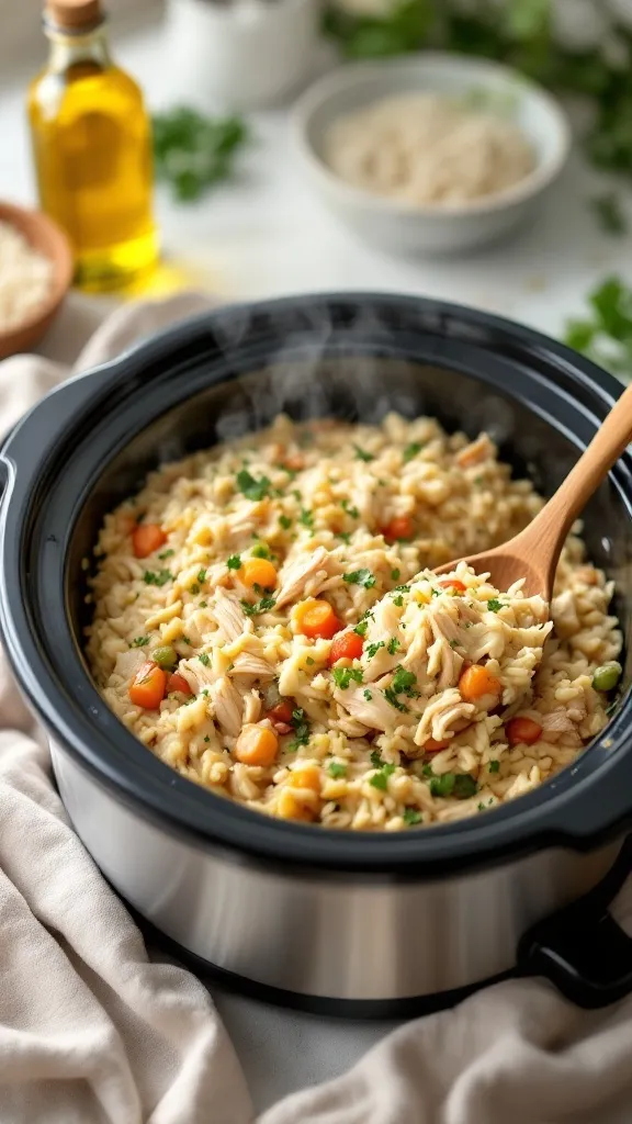 Some nights, you just need dinner to cook itself—and that’s exactly why this Crockpot Chicken and Rice is a lifesaver. Juicy, shredded chicken, perfectly tender rice, and a creamy, velvety sauce all come together in the slow cooker with almost no effort.