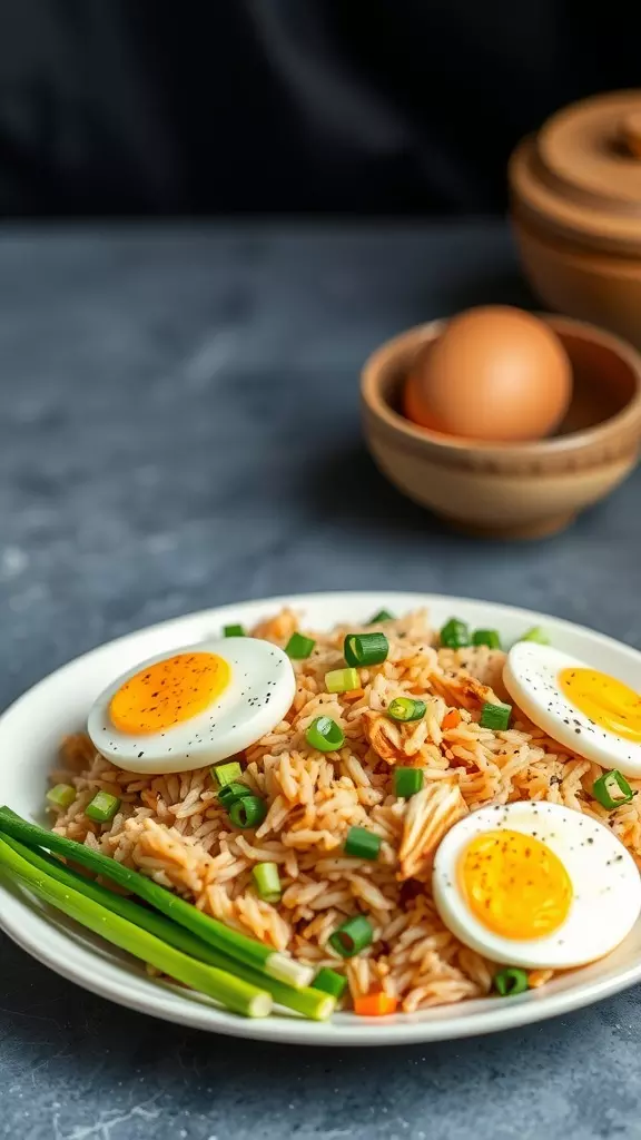 Rotisserie chicken fried rice is a quick and tasty meal that's perfect for busy nights. Just toss in some leftover chicken, veggies, and rice, and you're all set! Top it off with a fried egg for an extra touch of yum.