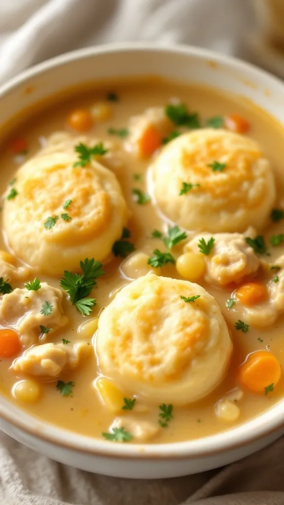 When you need a warm, comforting, and totally hands-off meal, this Slow Cooker Chicken and Dumplings is the answer! With tender chicken, creamy broth, and fluffy dumplings, this dish is pure comfort food magic. The best part? The slow cooker does almost all the work, and we’re using a shortcut for the dumplings—so you get all the goodness with minimal effort!